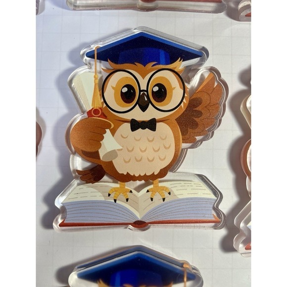 The Unbranded Brand Other - Graduation Owl Centerpiece Acrylic Table Decoration 4.5" Party Decor lot